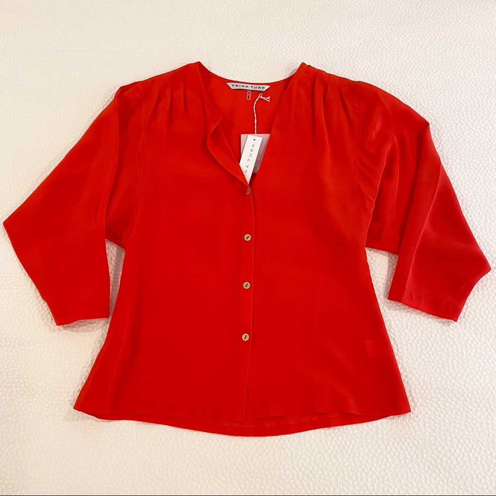 Trina Turk | Muffy Dolman Silk Blouse NWT